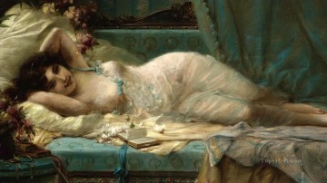 眠っている少女 ハンス・ザツカ クラシック ヌード Oil Paintings